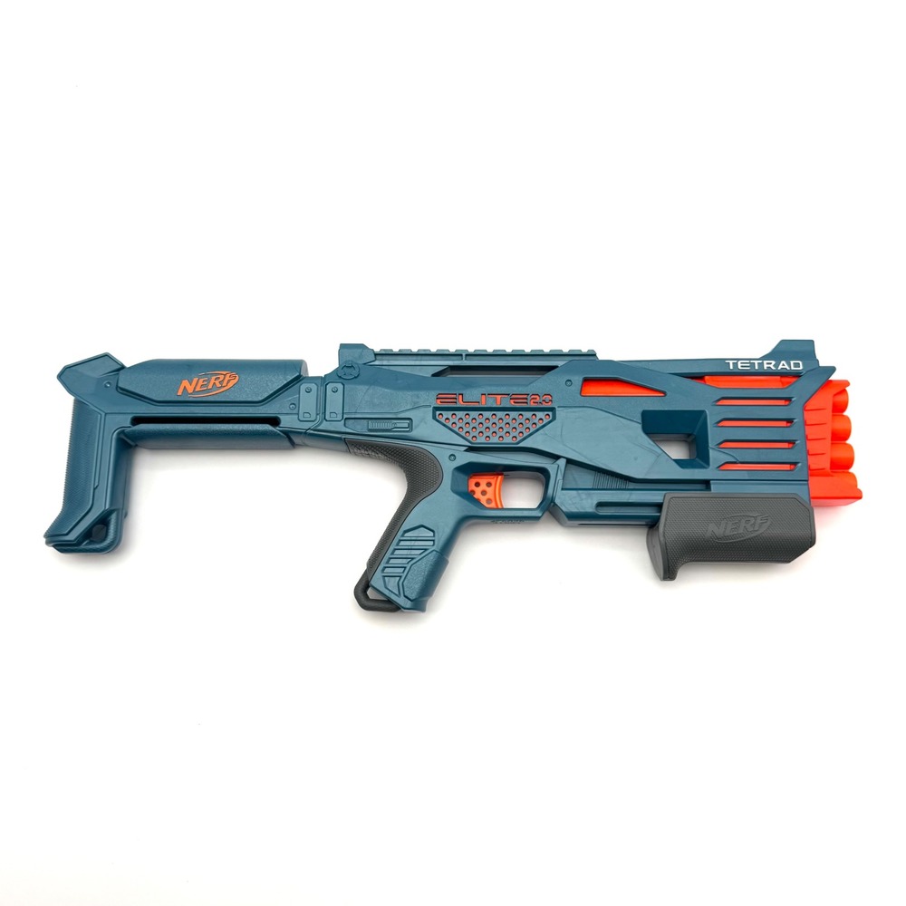 Nerf Elite 2.0 Tetrad QS-4 Blaster 4-Barrel Tactical Pump Action Toy